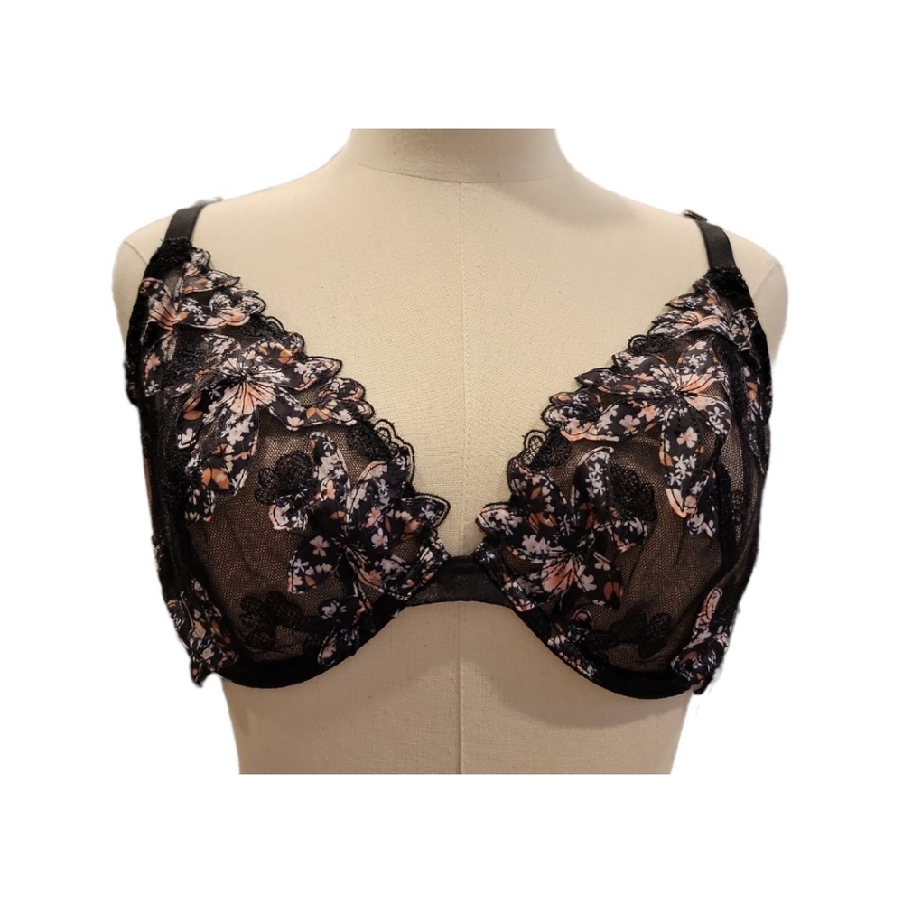 NWOT Victoria Secret Low Cut Demi Unlined Floral Bra 38D